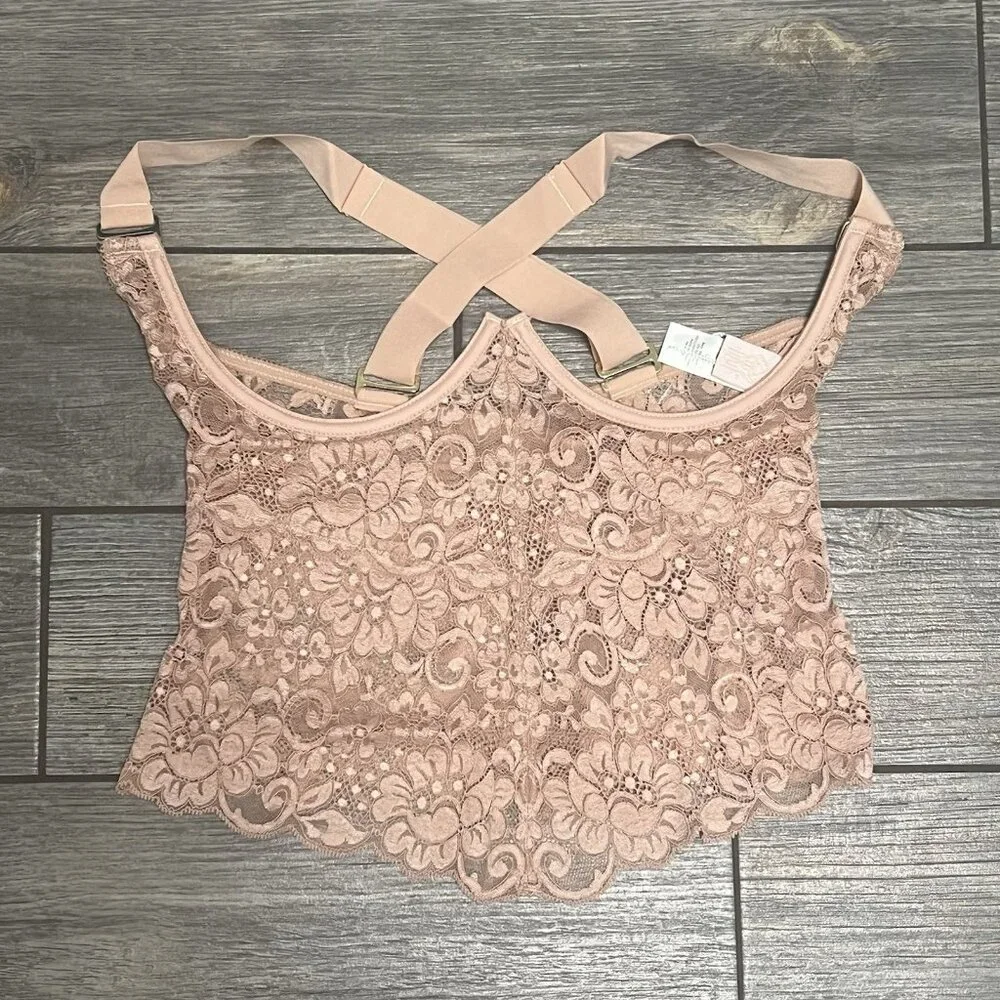 NWT We Are HAH Free People Bustier Corset Top Size Small Busta Move Copper Rose - Picture 3 of 11